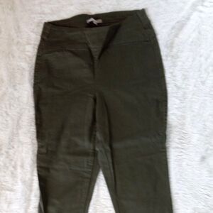 Women's 2 Pocket Pull-on, Tapered Leg, Stretch Jeans Size 12W (Olive Green) NEW